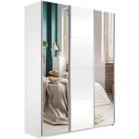 Шкаф-купе Прайм 3-х дверный (2 Зеркала, ДСП), размер: в.2300*гл.570*ш.1800/2100