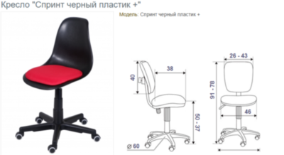 Стул СПРИНТ Черный пластик +