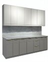 Кухонный гарнитур "Берта" прямая 2,40*2,38 Прайм серый
