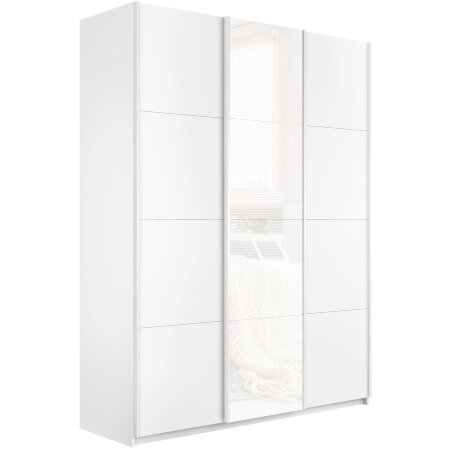 Шкаф-купе Прайм 3-х дверный (ДСП, Черное стекло), размер: в2300*гл570 *ш.1800/2100