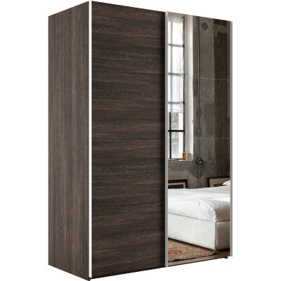 Шкаф-купе Прайм 2-х дверный (ДСП, Белое стекло), размер:*в.2300*гл.570*1200/1400/1600
