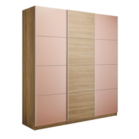 Шкаф-купе Прайм 3-х дверный (Стекло пудра, ЛДСП), размер: в.2300*гл570*ш.1800/2100